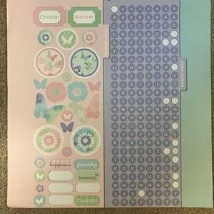 50 sheets scrapbook paper & 1 sheet partially used stickers